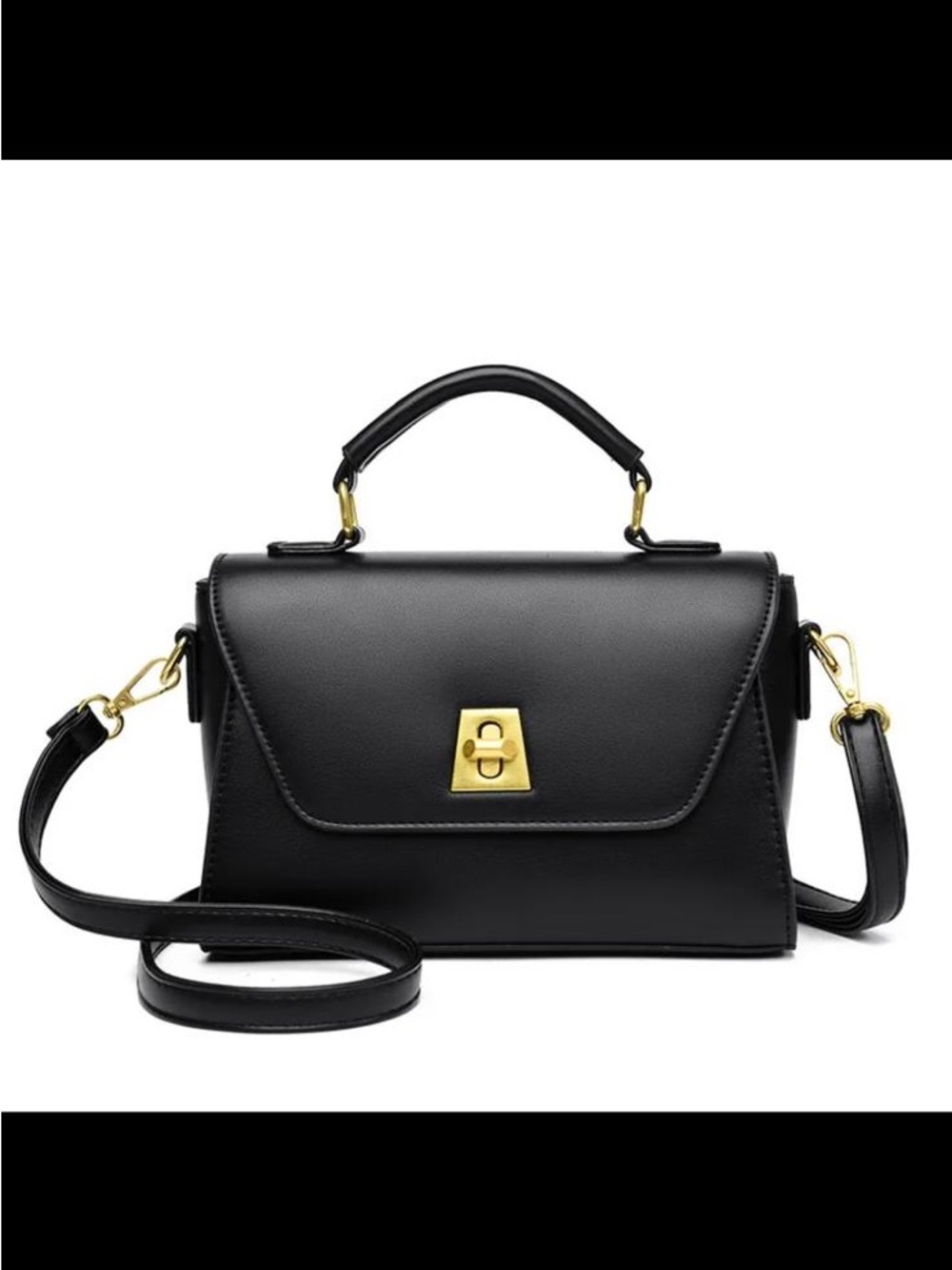 Classic Black Top-Handle Satchel Bag - Elegant Women's Handbag